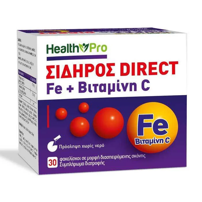 Φωτογραφία προϊόντος: Health Pro Iron Direct Fe + Vitamin C 30 φακελίσκοι