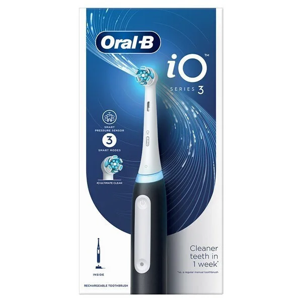 Φωτογραφία προϊόντος: Oral B Oral-B iO Series 3 Ηλεκτρική Οδοντόβουρτσα με Αισθητήρα Πίεσης Black