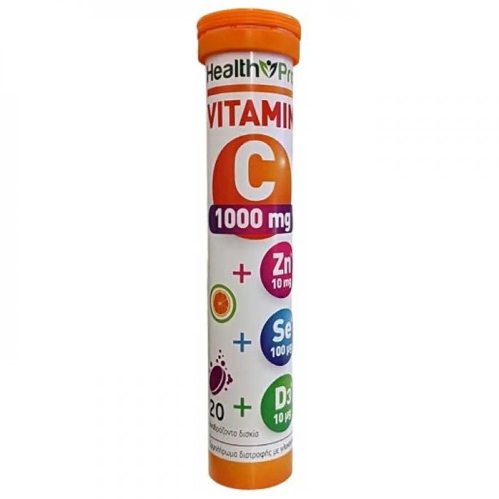 Φωτογραφία προϊόντος: HEALTH PRO Vitamin C 1000mg ﹢Zinc﹢Selenium﹢D3 20 Αναβράζοντα