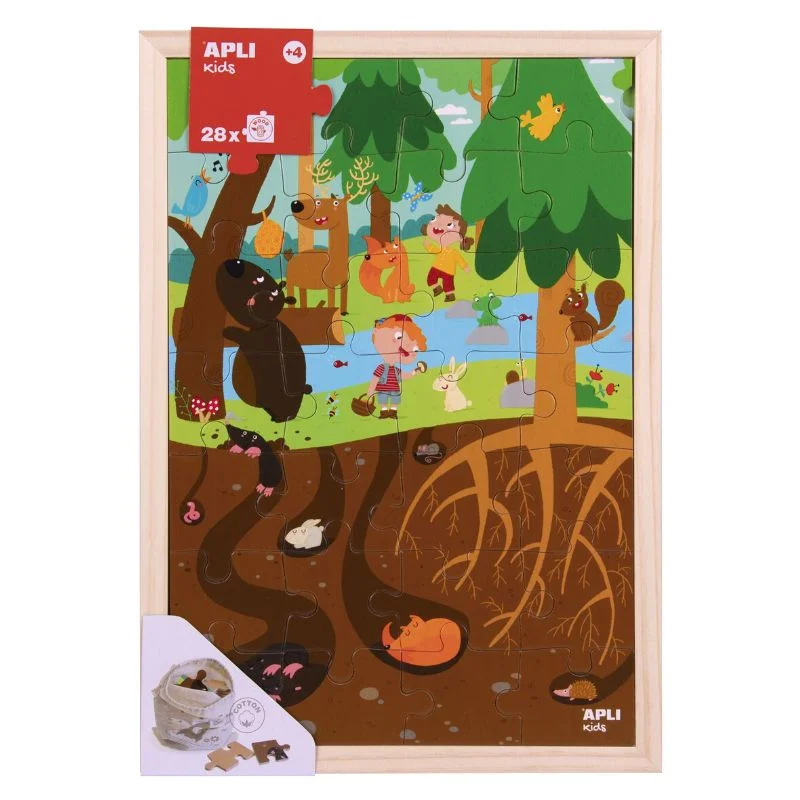 Φωτογραφία προϊόντος: Παιδικό Puzzle Ξύλινο Apli Kids Forest 29x2x40cm 28pcs 4+ Ετών 17200