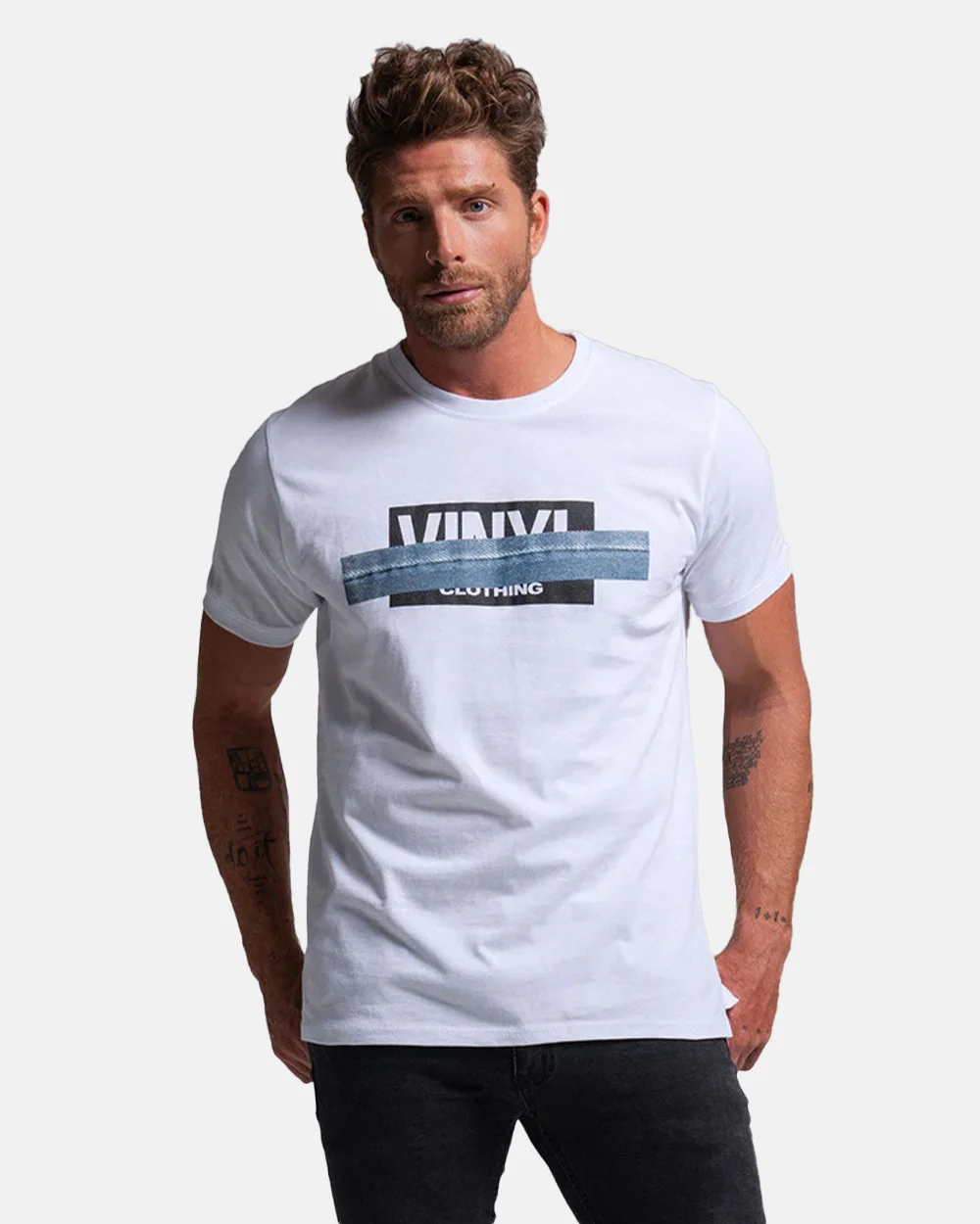 Φωτογραφία προϊόντος: VINYL T-SHIRT DENIM LOGO #ffffff