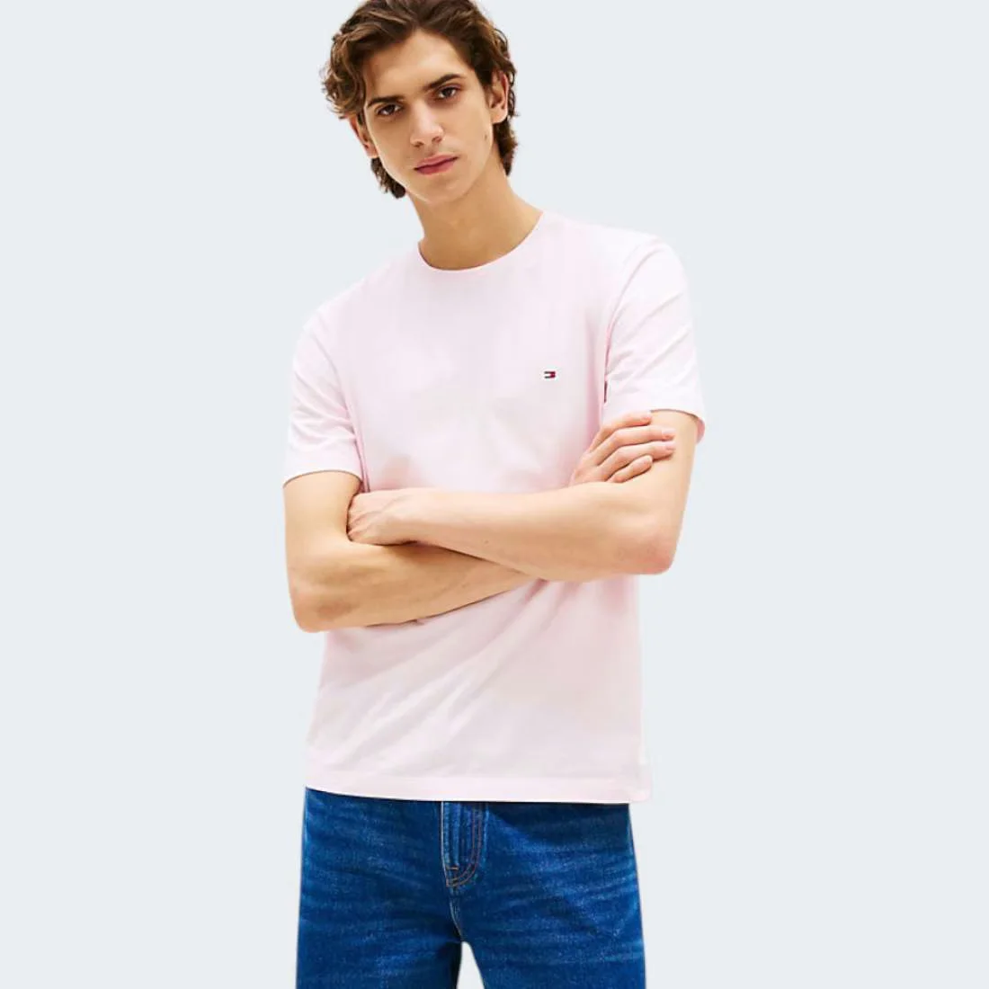 Φωτογραφία προϊόντος: Tommy Hilfiger Ανδρικό Ροζ Ανοιχτό T-shirt με λαιμόκοψη Ανοιχτό Ροζ