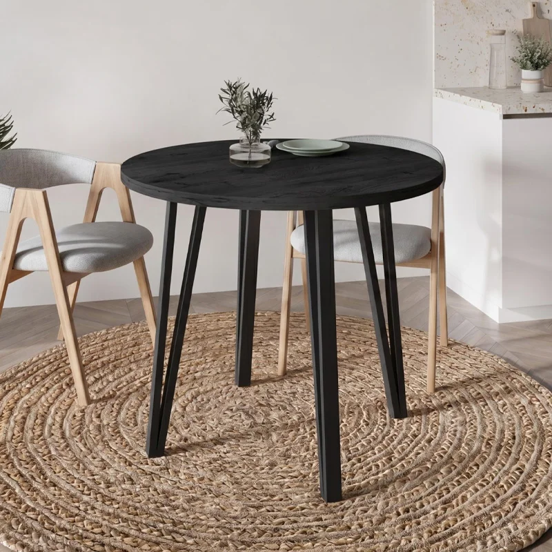 Φωτογραφία προϊόντος: Τραπέζι Xana Megapap χρώμα black wood Ø90x77,5εκ.
