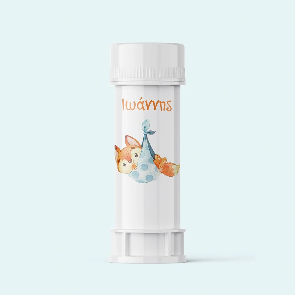Φωτογραφία προϊόντος: Ecobags Σαπουνόφουσκες για Βάπτιση με Αλεπουδάκι -2