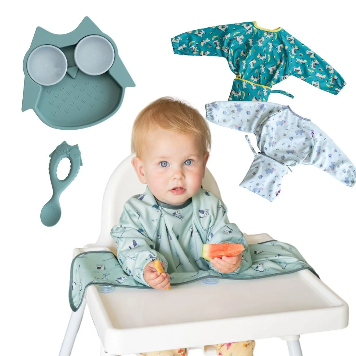 Φωτογραφία προϊόντος: Σετ Easy Weaning Essentials Cover & Catch Owl - Tidy Tot