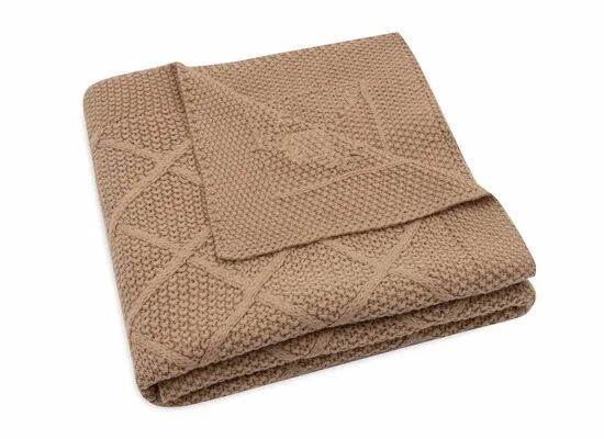 Φωτογραφία προϊόντος: Πλεκτή Κουβέρτα Check Knit Biscuit (75x100cm) – Jollein