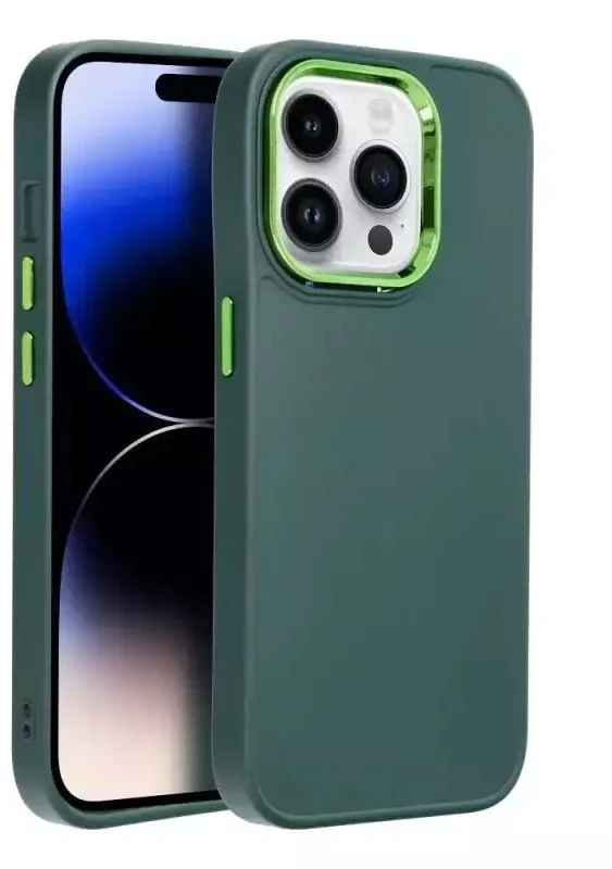 Φωτογραφία προϊόντος: OEM Tpu Case With Frame For iPhone 15 Pro Max Green
