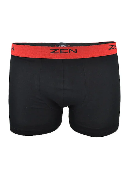 Φωτογραφία προϊόντος: Zen intimates Ανδρικό Boxer Zen 70202 μαύρο με χρώμα στο λάστιχο κόκκινο