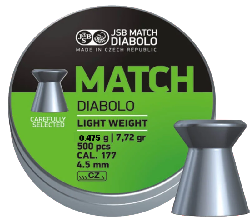 Φωτογραφία προϊόντος: Pellets JSB MATCH DIABOLO Light Weight, 4.50mm, 0,475gr