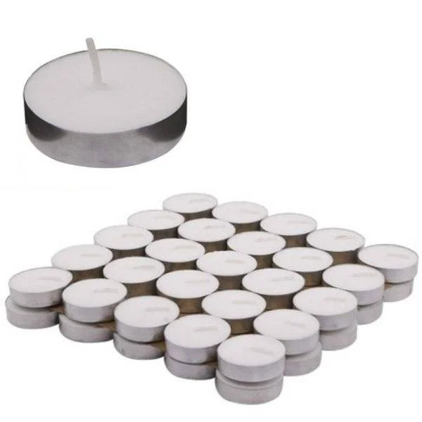 Φωτογραφία προϊόντος: Tealight Candles Κεράκια Ρεσώ 50 τμχ 4 ωρών Καύσης Λευκά