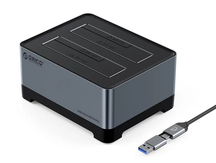 Φωτογραφία προϊόντος: ORICO docking station 5828C3-C, clone function, 2x HDD/SSD, 10Gb/s, RGB