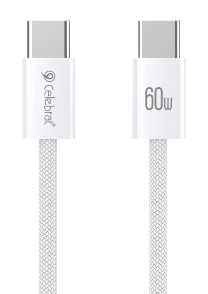 Φωτογραφία προϊόντος: CELEBRAT καλώδιο USB-C U600, 60W, 480Mbps, 1m, λευκό