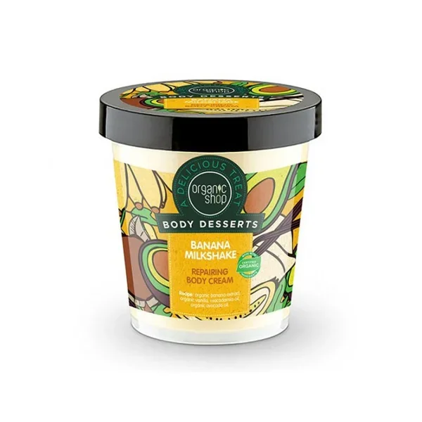 Φωτογραφία προϊόντος: Avgerinos Cosmetics Organic Shop by Natura Siberica Body Desserts Banana Milkshake Επανορθωτική Κρέμα Σώματος, 450ml
