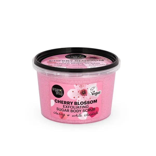 Φωτογραφία προϊόντος: Natura Siberica Organic Shop Cherry Blossom Exfoliating Sugar Body Scrub με Άνθος Κερασιού, 250ml