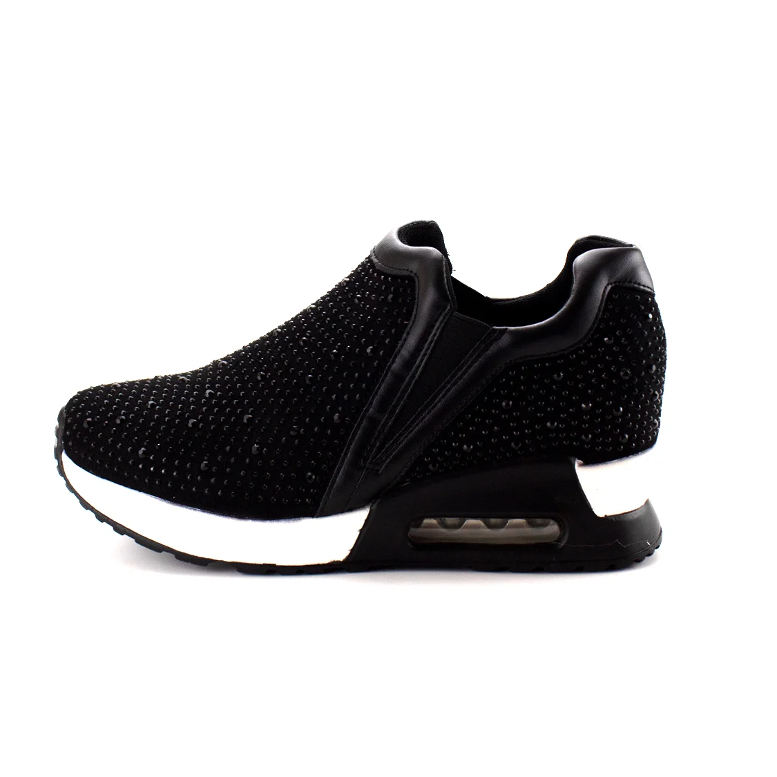 Φωτογραφία προϊόντος: PLATO Sneakers με Strass και Λάστιχο Μαύρο