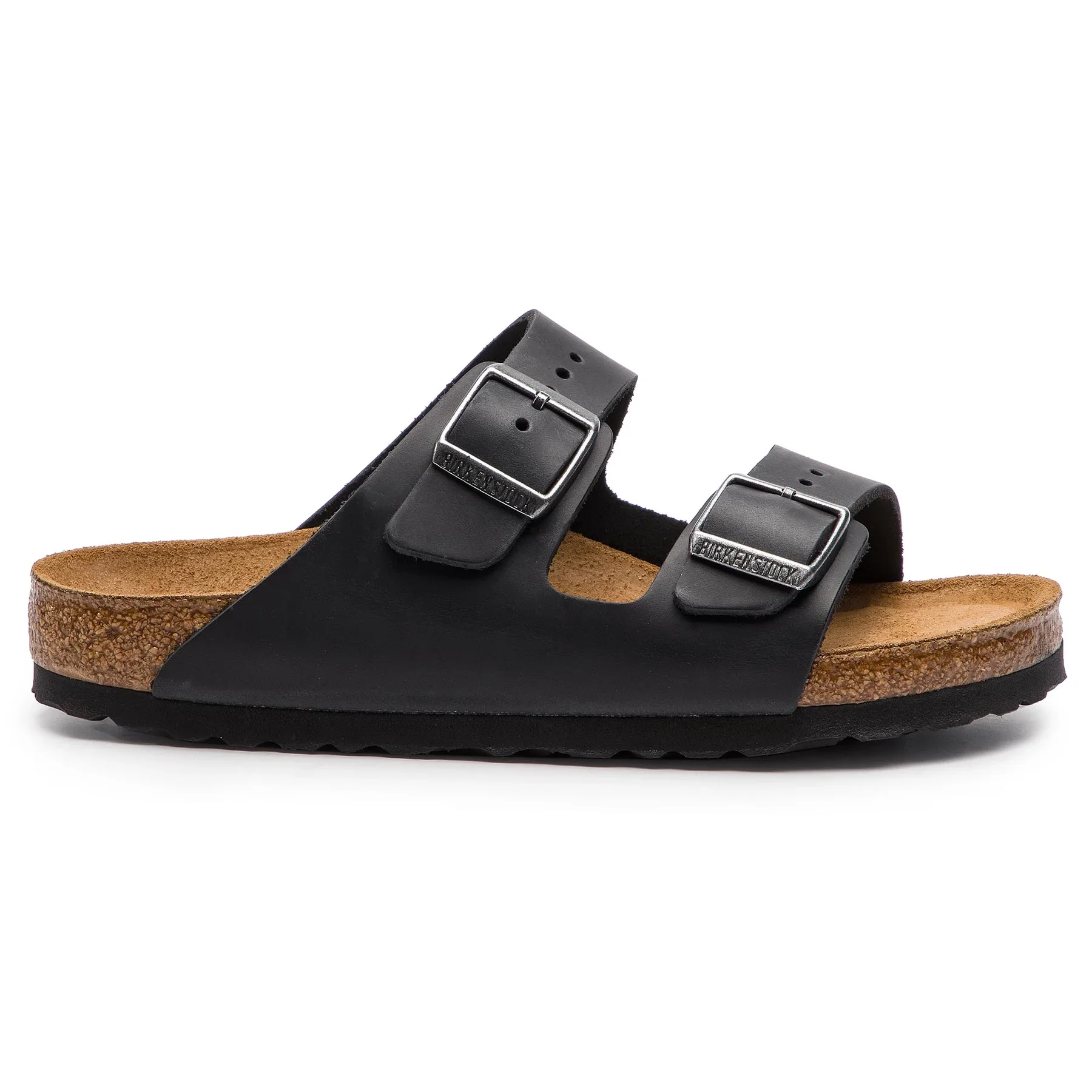 Φωτογραφία προϊόντος: Birkenstock Arizona Soft Footbed Oiled Leather Δερμάτινα Ανδρικά Σανδάλια σε Μαύρο Χρώμα Narrow Fit