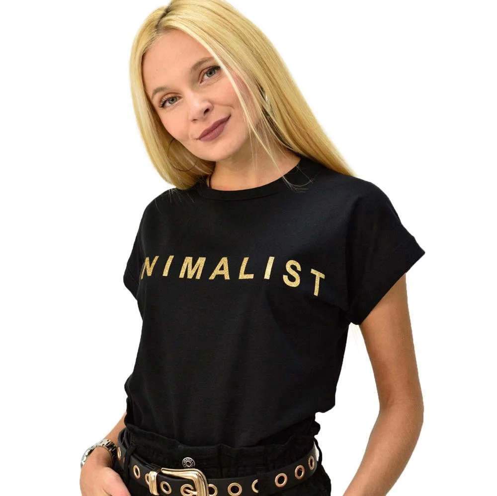 Φωτογραφία προϊόντος: First Woman T-shirt με τύπωμα minimalist / Μαύρο
