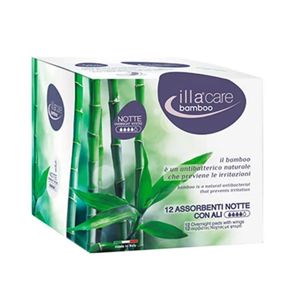 Φωτογραφία προϊόντος: IllaCare Σερβιέτες Bamboo Νύχτας Extra 12 Τμχ.