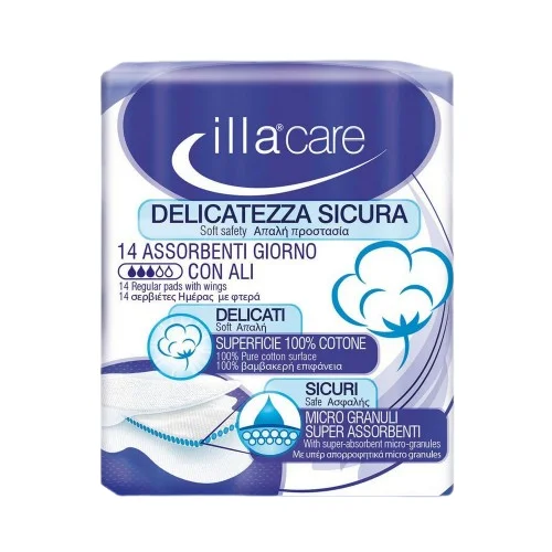 Φωτογραφία προϊόντος: illacare Illa Care Giorno-Σερβιέτες Ημέρας με Φτερά 14τμχ