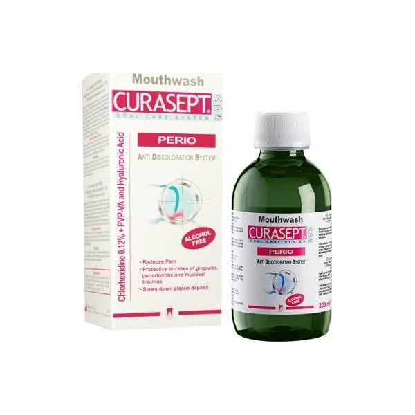 Φωτογραφία προϊόντος: Curaprox CURASEPT ADS 212 Perio Στοματικό Διάλυμα για Περιοδοντίτιδα με Χλωρεξιδίνη 0,12% και Υαλουρονικό Οξύ 200ml