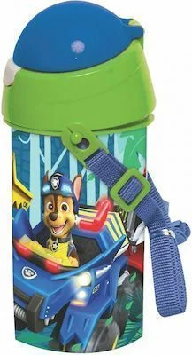 Φωτογραφία προϊόντος: Παγούρι Γνήσιο Paw Patrol με Καλαμάκι σε Μπλε Πράσινο χρώμα PVC 500ml