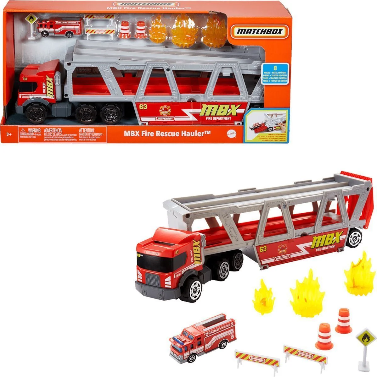 Φωτογραφία προϊόντος: Σετ Φορτηγό Matchbox Transporter Fire Truck για 3+ Ετών
