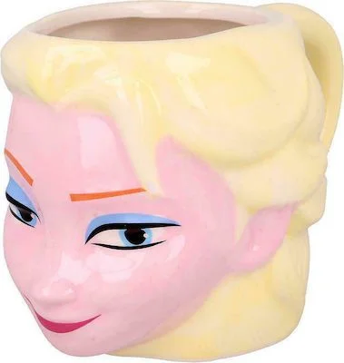 Φωτογραφία προϊόντος: Frozen - Elsa 3D Mug Φρόζεν Αυθεντική Κούπα Κεραμική Μπεζ 325ml