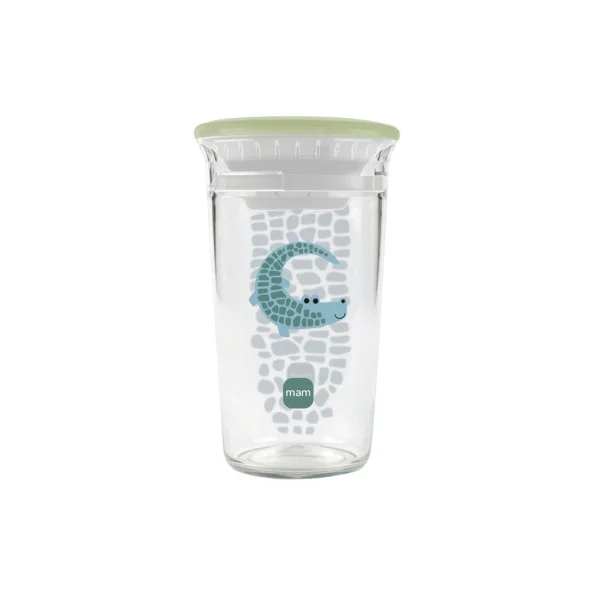 Φωτογραφία προϊόντος: Mam Easy to Drink Cup Πλαστικό Ποτήρι Διάφανο με Καπάκι 8m+, 290ml Κροκόδειλος