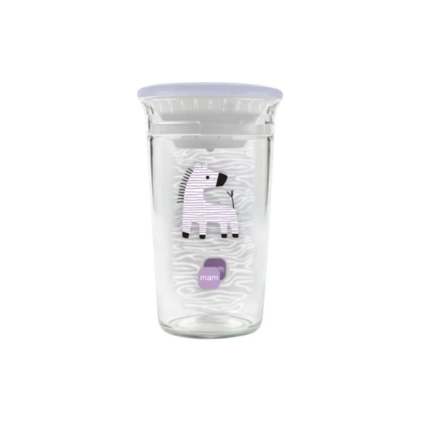 Φωτογραφία προϊόντος: Mam Easy to Drink Cup Πλαστικό Ποτήρι Διάφανο με Καπάκι 8m+, 290ml Ζέβρα