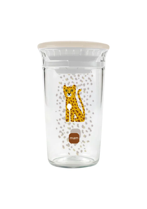 Φωτογραφία προϊόντος: Mam Easy to Drink Cup Πλαστικό Ποτήρι Διάφανο με Καπάκι 8m+, 290ml Τίγρης