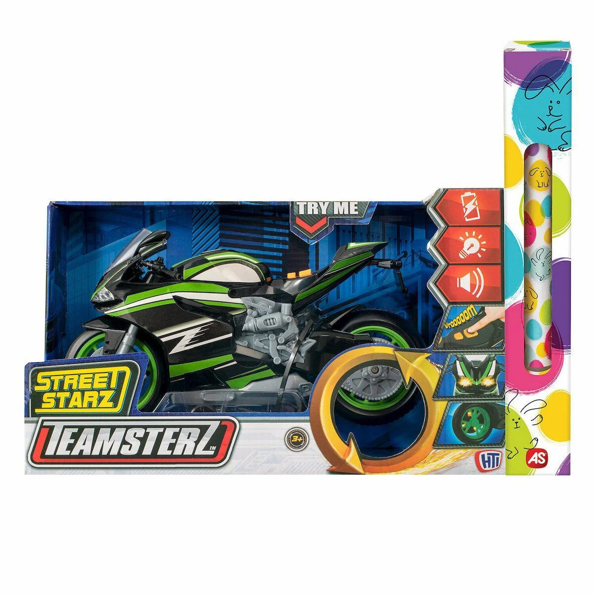 Φωτογραφία προϊόντος: Λαμπάδα Teamsterz Street Starz Μαύρη Αγωνιστική Μηχανή Δρόμου 27 Εκ. Με Κίνηση, Φώτα Και Ήχους
