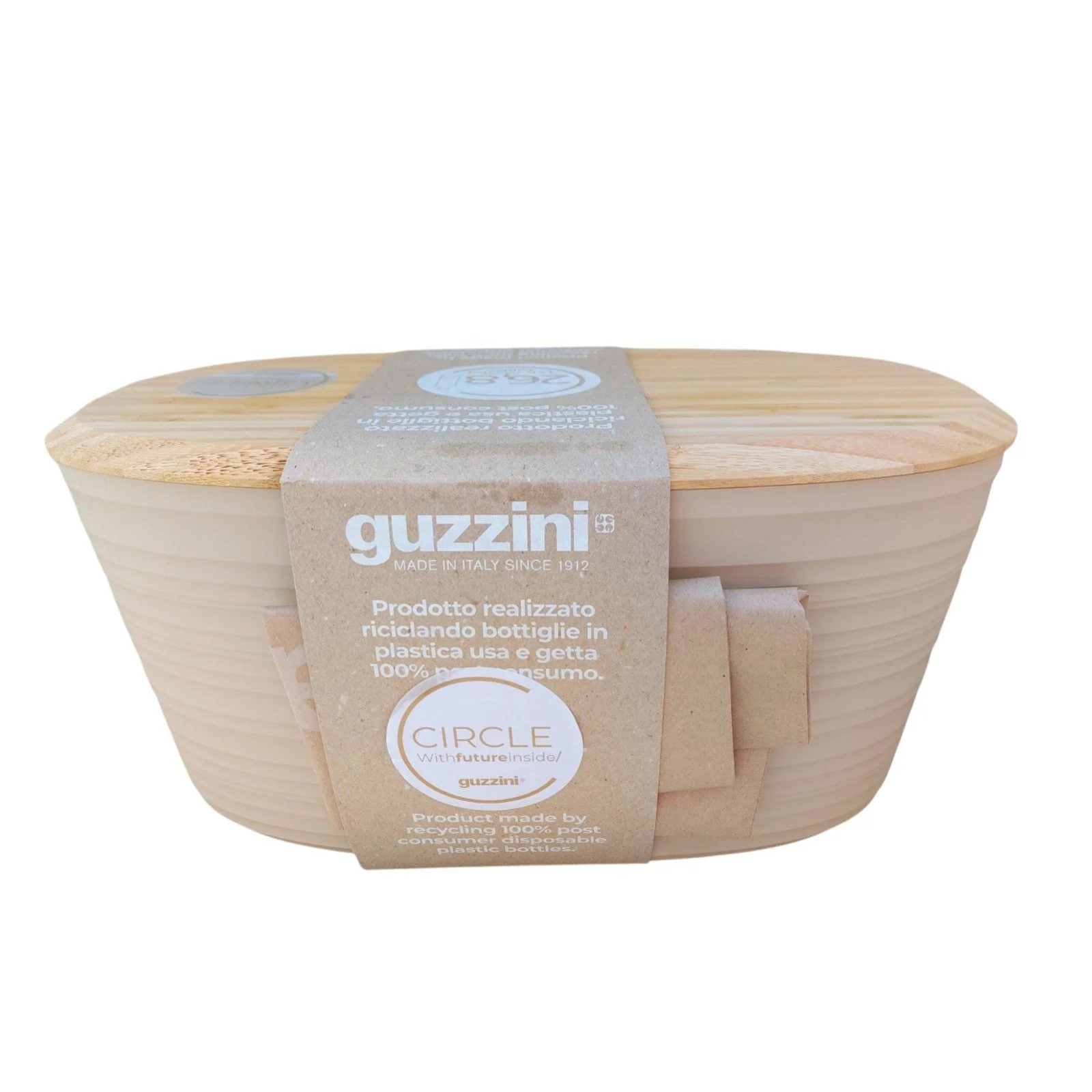 Φωτογραφία προϊόντος: Guzzini Ψωμιέρα με Καπάκι Recycled PVC σε Μπεζ Χρώμα 39.2x19x19cm