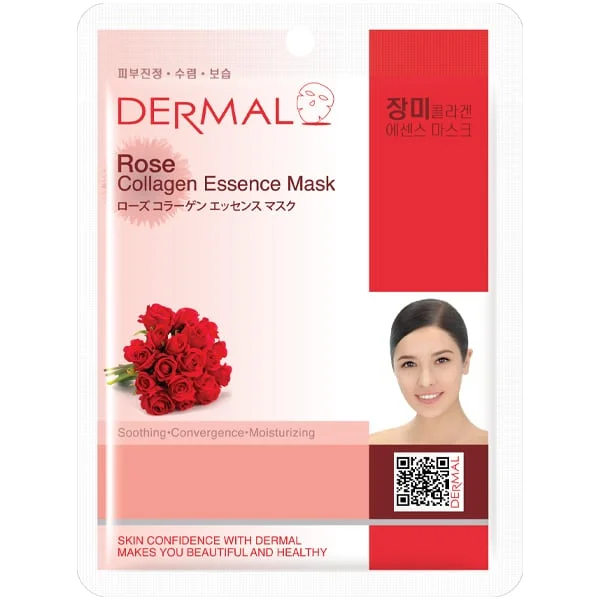 Φωτογραφία προϊόντος: Dermal Collagen Essence Rose Μάσκα Προσώπου για Λείανση & Ενυδάτωση, 1τεμ
