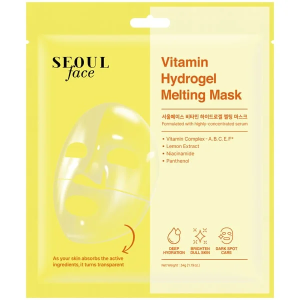 Φωτογραφία προϊόντος: Dermal Seoul Face Vitamin Hydrogel Melting Mask Μάσκα Προσώπου για Λάμψη, 1τεμ
