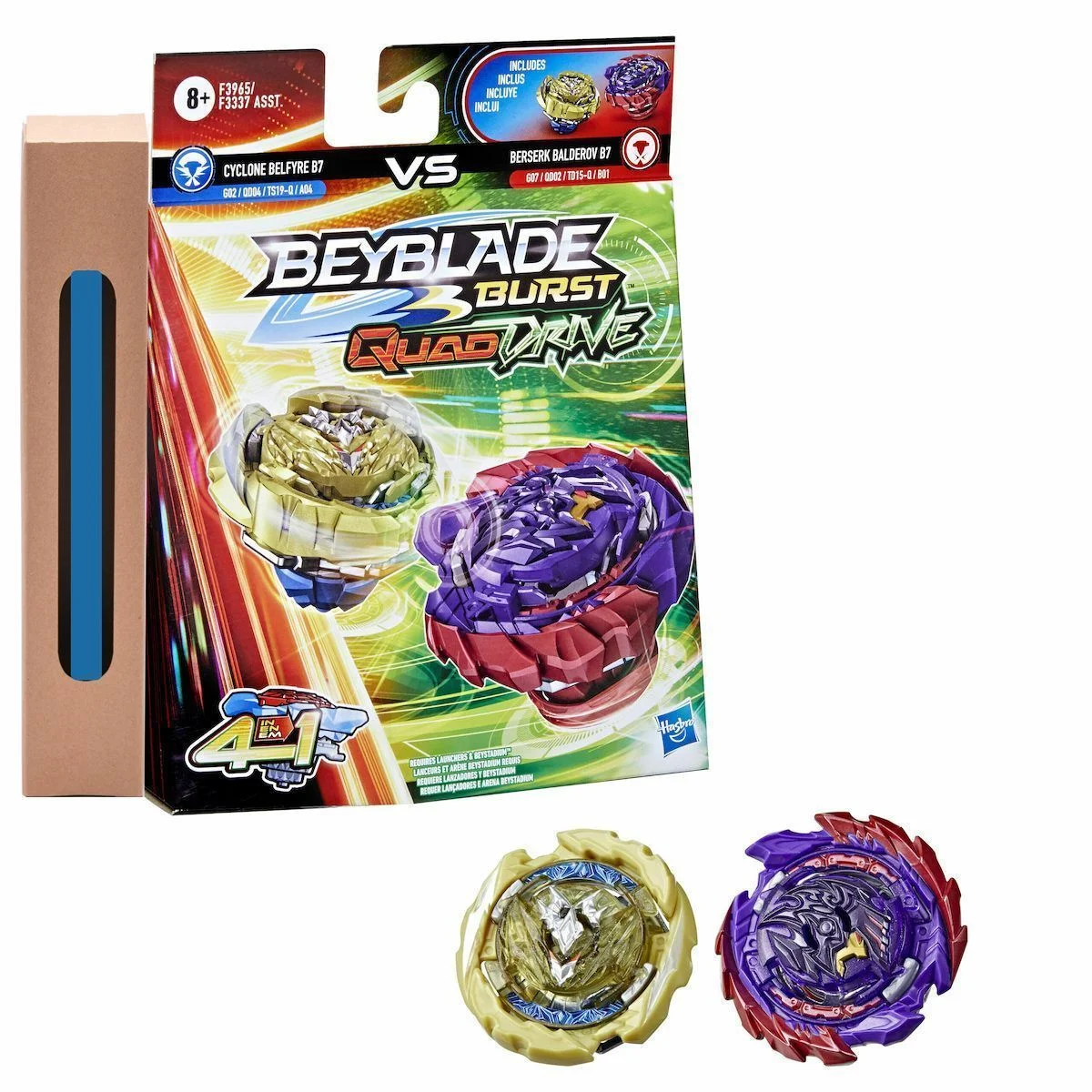 Φωτογραφία προϊόντος: Beyblade Quad Drive Cyclone Belfyre et Berserk Balderov Duopack Σβούρα με σχοινί και δώρο λαμπάδα