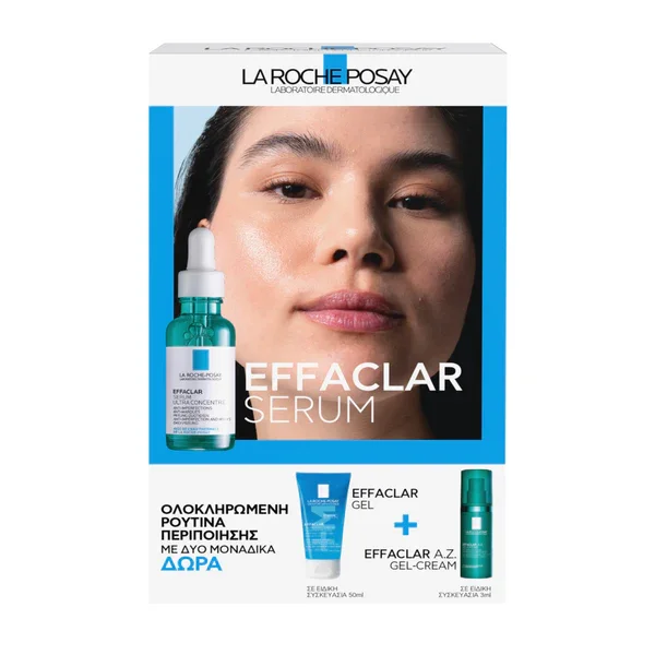 Φωτογραφία προϊόντος: LA ROCHE–POSAY La Roche Posay Promo Effaclar Serum Ορός κατά των Eπίμονων Aτελειών, 30ml, Δώρο Effaclar Gel, 50ml & Effaclar A.Z Gel-Cream, 3ml, 1σετ