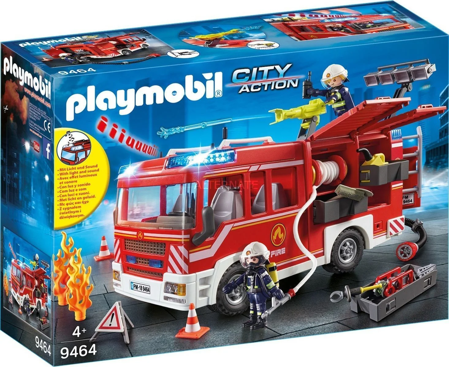 Φωτογραφία προϊόντος: Playmobil City Action Πυροσβεστικό Όχημα Με Κανόνι Νερού Που Λειτουργεί, Φως Και Ήχους
