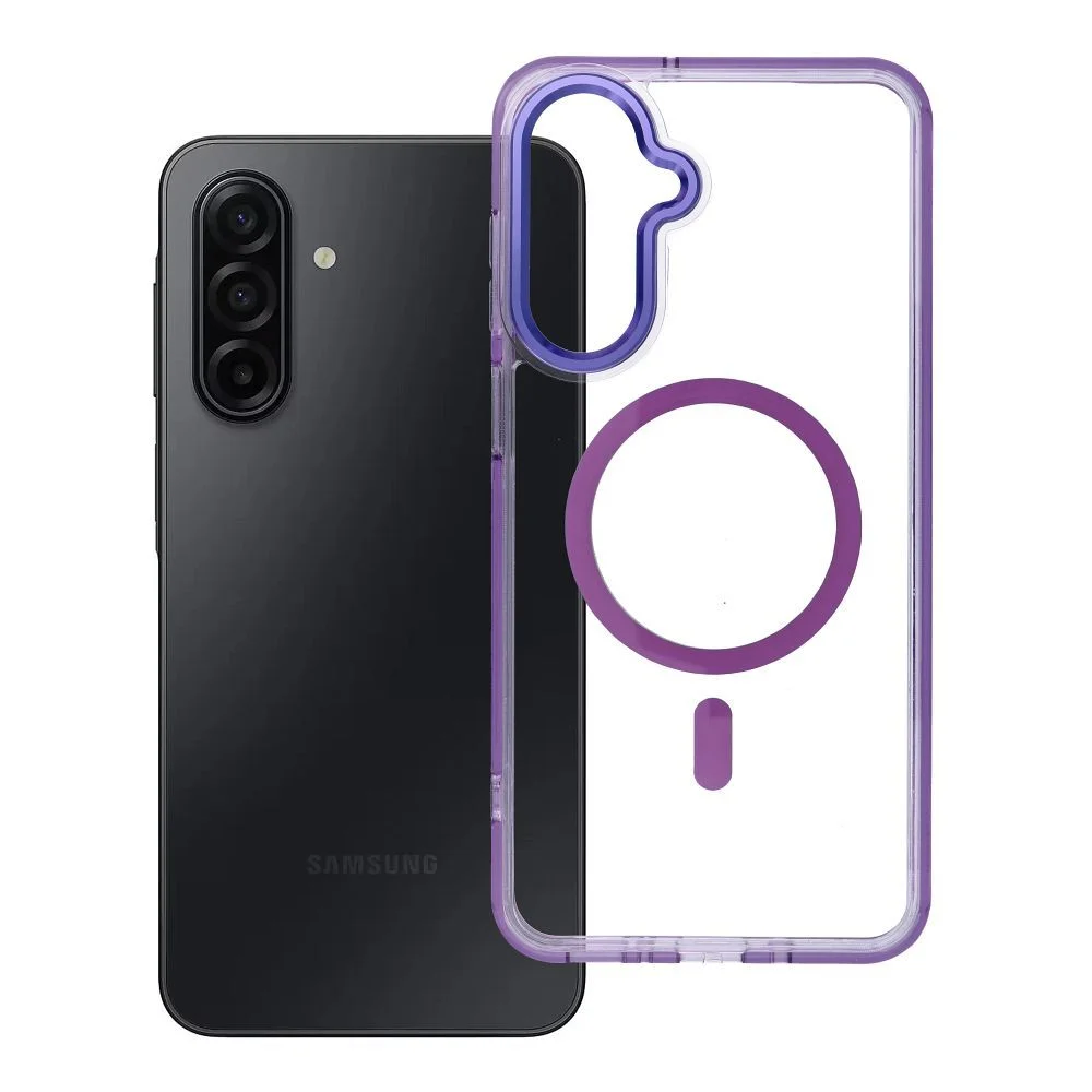 Φωτογραφία προϊόντος: . Case FRAME CLEAR HYBRID MAG COVER compatible with MagSafe for SAMSUNG A17 purple