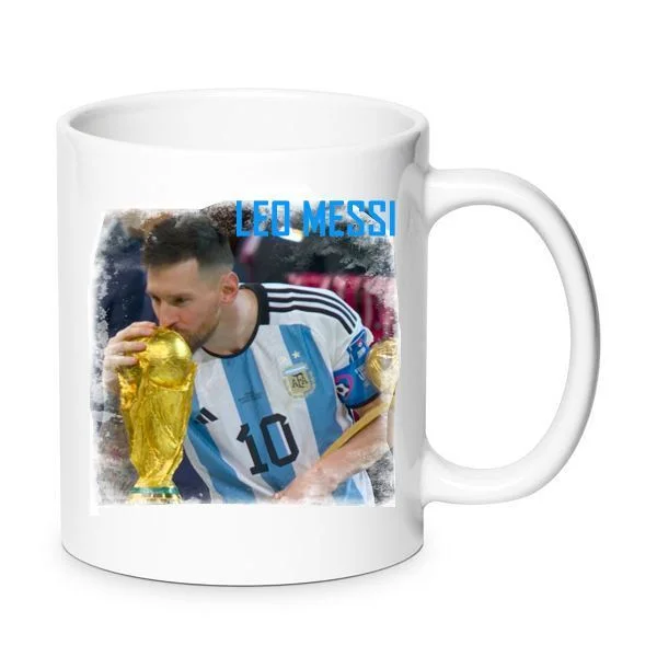 Φωτογραφία προϊόντος: Κούπα Lionel Messi κεραμική 330ml λευκή no6 Παγκόσμιος πρωταθλητής Μέσι