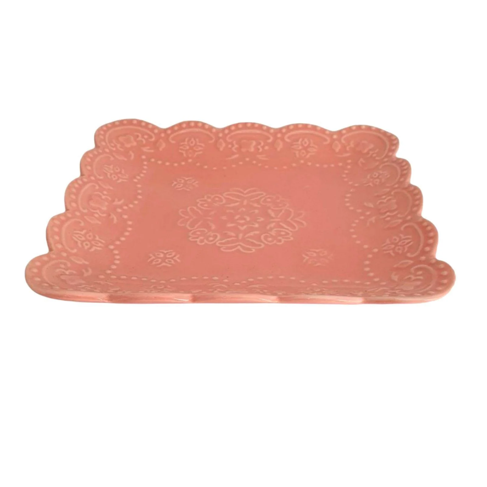 Φωτογραφία προϊόντος: Ροζ πιατέλα 16x16cm Pink Candy για κεράσματα 16x16xm Κεραμική