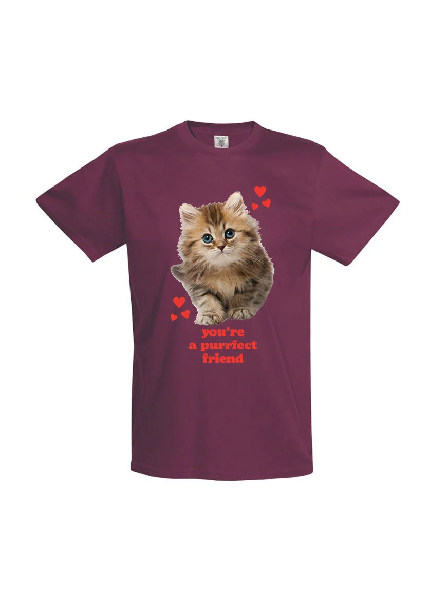 Φωτογραφία προϊόντος: Purrfect Friend T-shirt 146 BURGUNDY