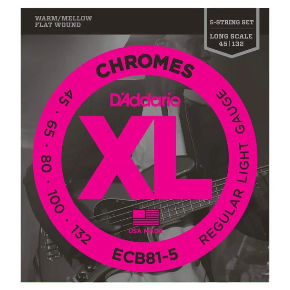 Φωτογραφία προϊόντος: D'ADDARIO Daddario ECB81-5 Chromes 45-132
