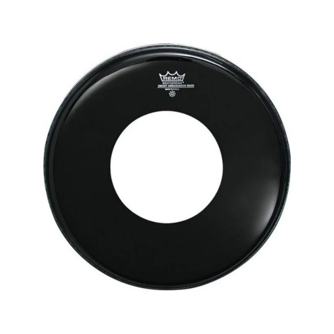 Φωτογραφία προϊόντος: REMO Ambassador Ebony 24" Pre-Cut Hole