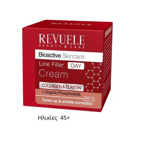Φωτογραφία προϊόντος: Revuele Bioactive Collagen + Elastin Line Filler Day Cream Ανορθωτική Κρέμα Ημέρας 50ml SPF 15
