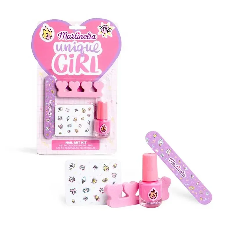 Φωτογραφία προϊόντος: Martinelia Unique Girl Nail Art Kit Σετ Μανικιούρ Πεντικιούρ Βερνίκι Νυχιών 4ml, Λίμα, Διαχωριστής Δαχτύλων + Αυτοκόλλητα