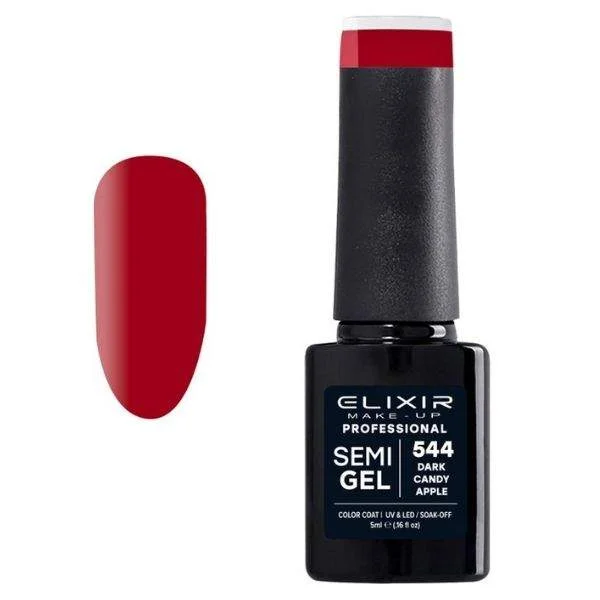 Φωτογραφία προϊόντος: Elixir Professional Semi Gel Ημιμόνιμο Βερνίκι Νυχιών 544 Dark Candy Apple Κόκκινο Βαθύ 5ml