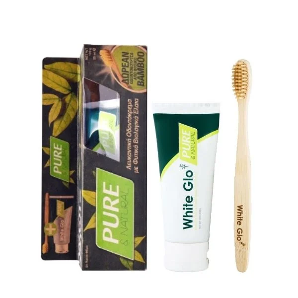 Φωτογραφία προϊόντος: White Glo Pure Natural Λευκαντική Οδοντόκρεμα 85ml + Οδοντόβουρτσα από Bamboo