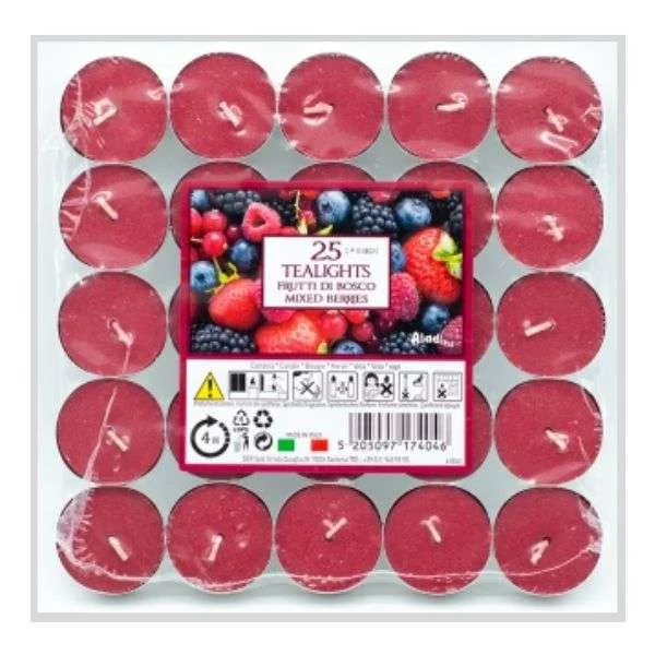 Φωτογραφία προϊόντος: Tealight Candles Κεράκια Ρεσώ 25 τμχ 4 ωρών Καύσης Forest Fruits Φρούτα του Δάσους