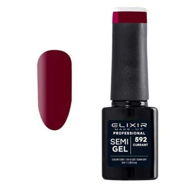 Φωτογραφία προϊόντος: Elixir Professional Semi Gel Ημιμόνιμο Βερνίκι Νυχιών 592 Currant Μπορντώ 5ml