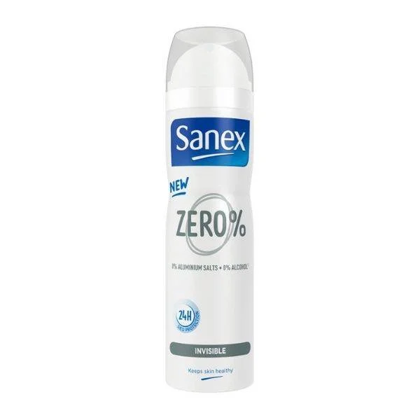 Φωτογραφία προϊόντος: Sanex Zero% Deodorant Spray Invisible Αποσμητικό Σπρέι Χωρίς Αλουμίνιο + Αλκοόλ 150ml
